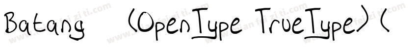 Batang 常规(OpenType TrueType) (Versi字体转换